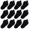 CozyWay Ankle Cotton Baby Socks - 12 Pack Stretch Baby Socks 6-12 Months For All Day Comfort, Infant Socks, Black, 6-12 Months, Unisex
